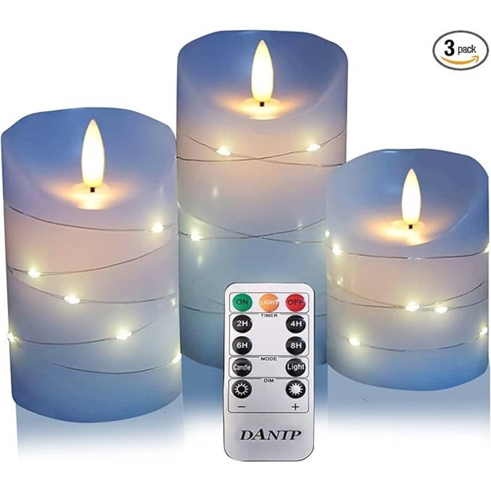 👉 Sky Blue Starlight String 3 LED 11 Key Remote Control 24 Hour Flameless …